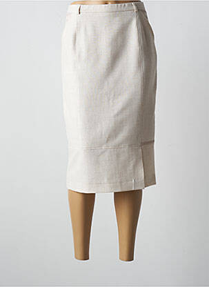 Jupe mi-longue taille à pinces beige WEINBERG femme