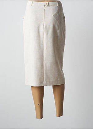 Jupe mi-longue taille à pinces beige WEINBERG femme