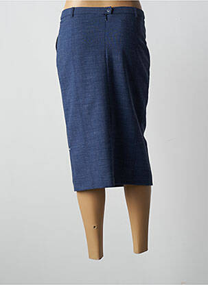 Jupe mi-longue taille à pinces bleu WEINBERG femme