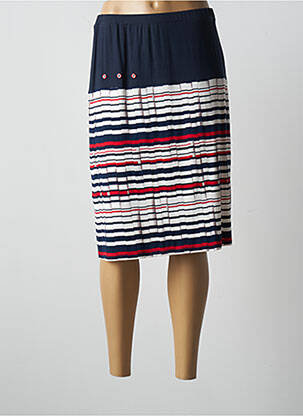 Jupe mi-longue coupe droite bleu WEINBERG femme