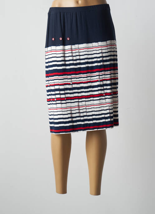 Jupe mi-longue coupe droite bleu WEINBERG femme