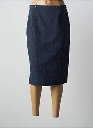 Jupe mi-longue stretch bleu WEINBERG femme