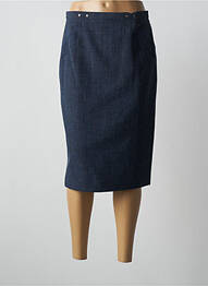 Jupe mi-longue taille à pinces bleu WEINBERG femme
