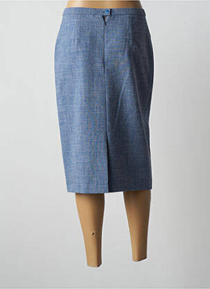 Jupe mi-longue taille à pinces bleu WEINBERG femme