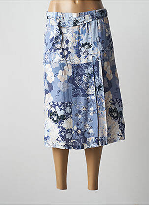 Jupe mi-longue coupe évasée bleu PAUPORTÉ femme
