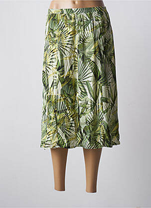 Jupe mi-longue coupe évasée vert PAUPORTÉ femme