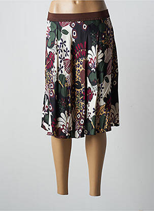 Jupe mi-longue coupe évasée marron TERRE DE FÉES femme