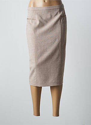 Jupe mi-longue coupe droite beige WEINBERG femme