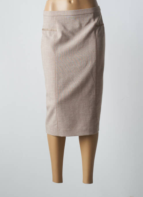 Jupe mi-longue doublure textile beige WEINBERG femme