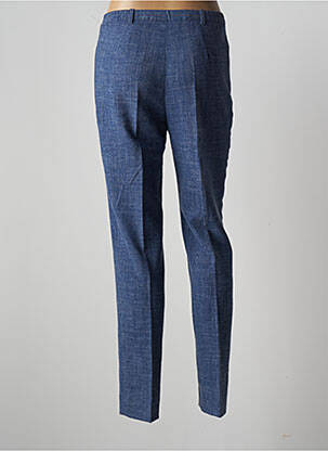 Pantalon droit fermeture zippée sous rabat boutonné taille normale bleu SOLRIEU femme