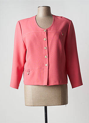 Veste casual col rond rose GEVANA femme