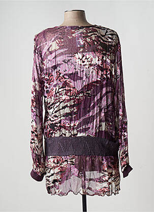 Tunique manches longues légère et transparente violet PAZ TORRAS femme