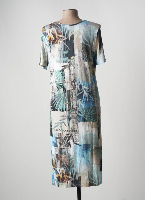 Robe mi-longue bleu UNO PIU pour femme