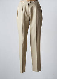 Pantalon droit tissage crêpe taille haute vert RÉSONANCES femme