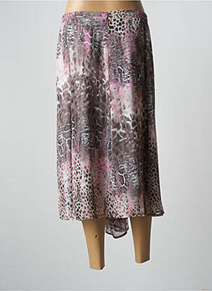Jupe mi-longue taille normale rose GEVANA femme