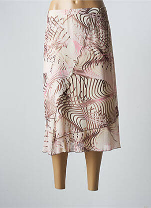 Jupe mi-longue taille normale beige GEVANA femme