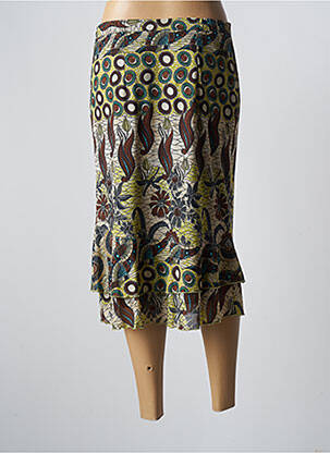 Jupe mi-longue taille normale marron GEVANA femme