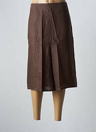 Jupe mi-longue taille à pinces marron PAZ TORRAS femme