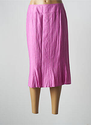 Jupe mi-longue coupe droite évasée sur le bas rose SOMMERMANN femme
