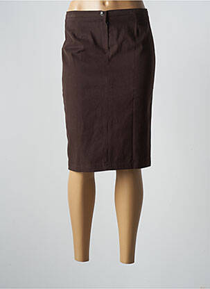 Jupe mi-longue taille à pinces marron CLAUDIA GIL femme