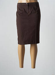 Jupe mi-longue taille à pinces marron CLAUDIA GIL femme