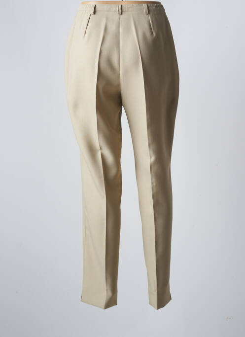 Pantalon droit tissage crêpe taille haute vert RÉSONANCES femme
