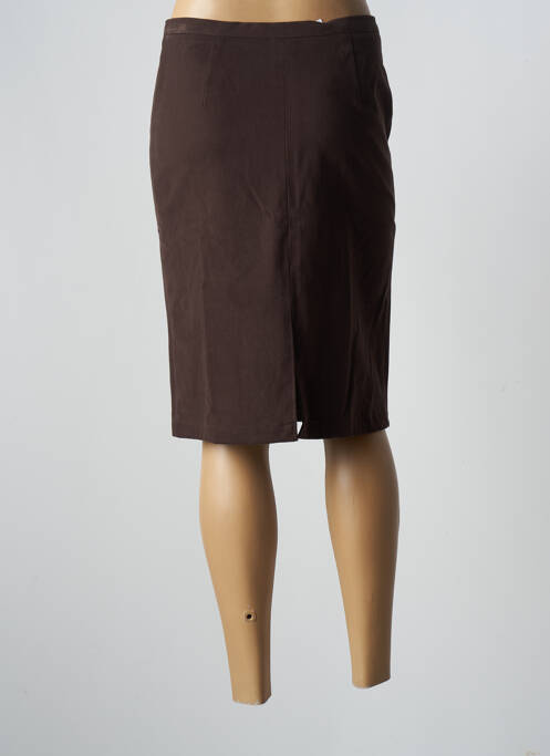 Jupe mi-longue taille à pinces marron CLAUDIA GIL femme
