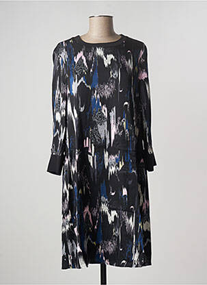 Robe mi-longue coupe fluide manches longues noir S.OLIVER femme