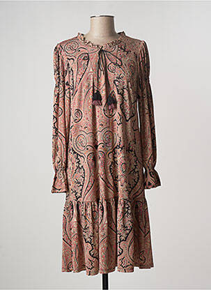 Robe mi-longue manches longues manches longues rose K-DESIGN femme