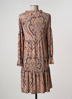 Robe mi-longue manches longues manches longues rose K-DESIGN femme