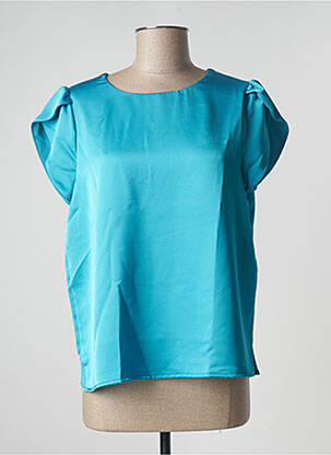 Blouse col rond manches courtes bleu AMELIE & AMELIE femme