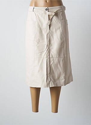 Jupe mi-longue coupe évasée beige MORGAN femme