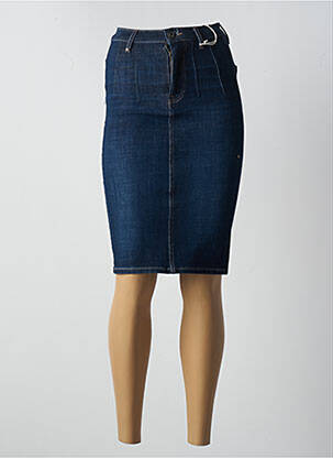 Jupe mi-longue taille à pinces bleu GUESS femme