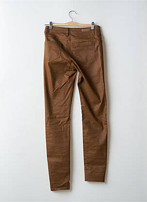 Pantalon slim tissage popeline taille normale marron GEISHA femme