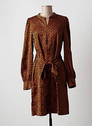 Robe mi-longue marron MAISON SCOTCH pour femme