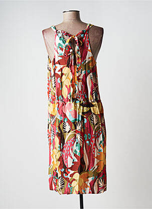Robe mi-longue coupe fluide fines bretelles jaune C'EST BEAU LA VIE femme