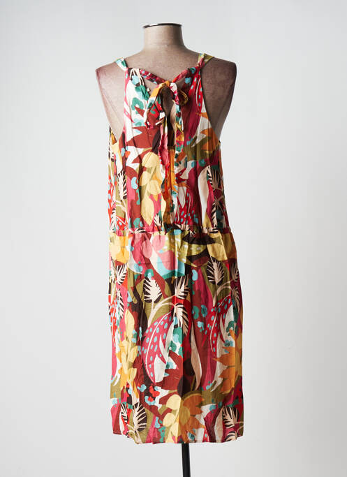 Robe mi-longue coupe fluide fines bretelles jaune C'EST BEAU LA VIE femme