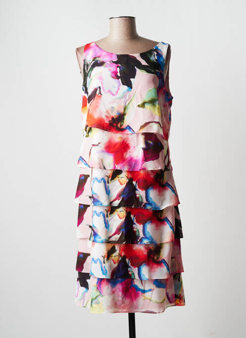 Robe mi-longue imprimé fantaisie sans manche rose VERA MONT femme