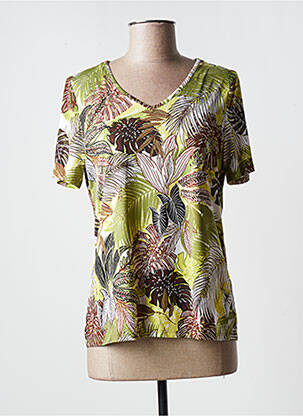 Top stretch manches courtes vert DIANE LAURY femme