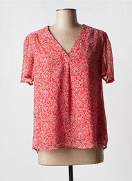 Blouse légère et transparente manches courtes rouge JULIE GUERLANDE femme