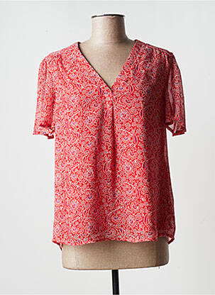 Blouse manches courtes manches courtes rouge JULIE GUERLANDE femme