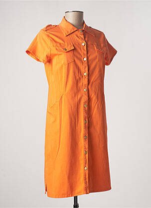 Robe mi-longue manches courtes manches courtes orange PAUL BRIAL femme