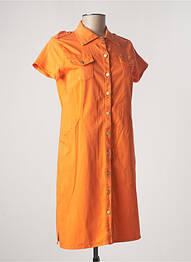 Robe mi-longue manches courtes manches courtes orange PAUL BRIAL femme