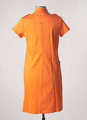 Robe mi-longue manches courtes manches courtes orange PAUL BRIAL femme