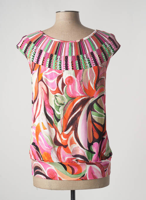 T-shirt imprimé fantaisie manches courtes rose OLIVIER PHILIPS femme