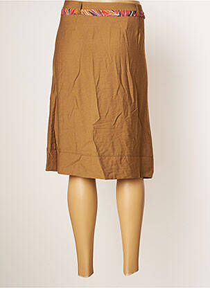 Jupe mi-longue coupe évasée marron CHRISTINE LAURE femme