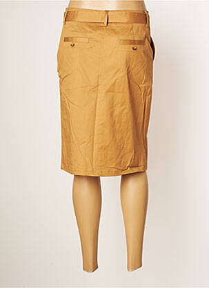 Jupe mi-longue coupe droite marron JULIE GUERLANDE femme