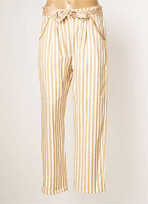 Pantalon droit tissage crêpe taille normale marron PAUL BRIAL femme