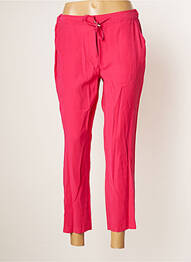 Pantalon 7/8 tissage popeline taille normale rose JULIE GUERLANDE femme