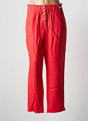 Pantalon droit taille haute taille haute rouge C'EST BEAU LA VIE femme